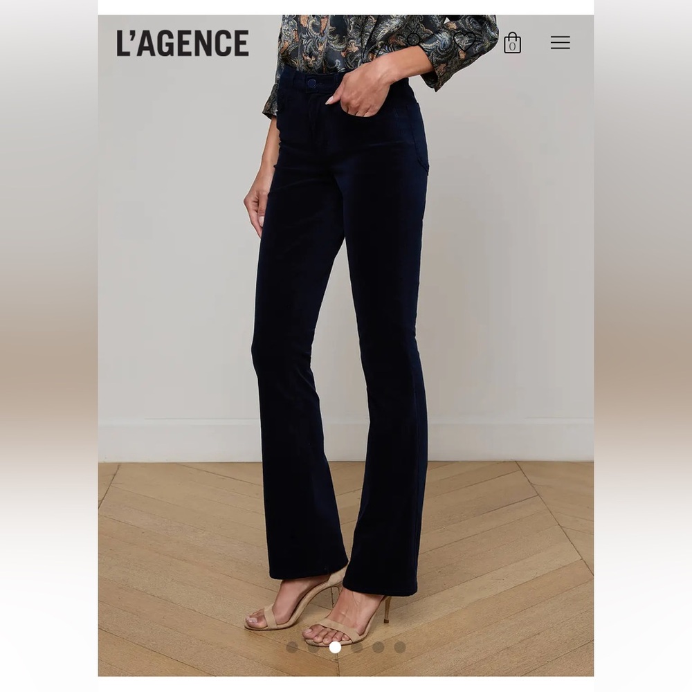 L'AGENCE Stevie Midnight Blue Straight Leg Trousers